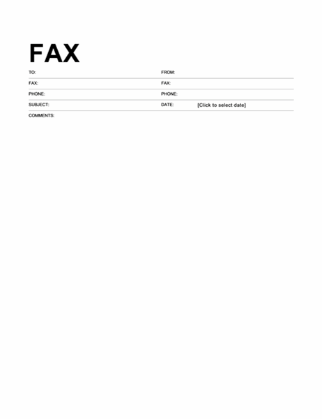 Fax cover template download